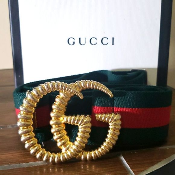 Gucci Accessories - GUCCI ❤Web Gold GG Belt